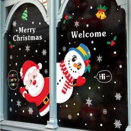 Decal trang trí Noel Hít Tĩnh Điện - Người tuyết và Ông già Noel Hello 2