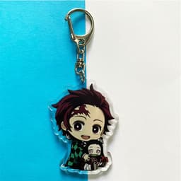 (mua 1 tặng 1) ( ver ôm gấu ) Móc khóa mica trong acrylic Kimetsu no Yaiba Thanh gươm diệt quỷ anime chibi 3