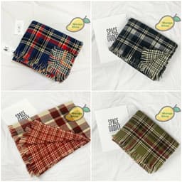 [LOẠI 1] Khăn len xước kẻ caro 2 mặt hot trend ( khăn choàng caro mùa đông style Hàn Quốc ) 3