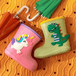 Giày Bốt Đi Mưa Cheerful Mario Bằng Eva Chống Trượt Chống Thấm Nước In Hoạt Hình Khủng Long Dễ Thương Cho Bé 2