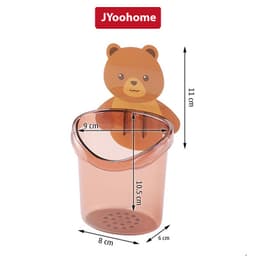 Cốc Dán Tường Hình Gấu JYoohome Để Bàn Chải Đánh Răng Hình Gấu Có Lỗ Thoát Nước Tiện Lợi 7