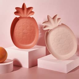 Đĩa quả dứa pastel xinh xắn có giá kê điện thoại ( Đĩa dứa decor chụp ảnh đồ ăn ) 5