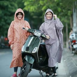 [Chính hãng] Áo mưa bít quây siêu nhẹ, gấp gọn, vải dù hoạ tiết sang trọng, chất liệu dày dặn không thấm nước 1