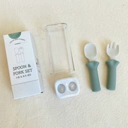 Sét thìa dĩa silicon Bluemama cho bé ăn dặm nội địa Hàn Quốc 5