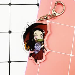 (mua 1 tặng 1) ( Mica ) Móc khóa Kimetsu no Yaiba Thanh gươm diệt quỷ ver edo quà tặng dễ thương anime chibi 3