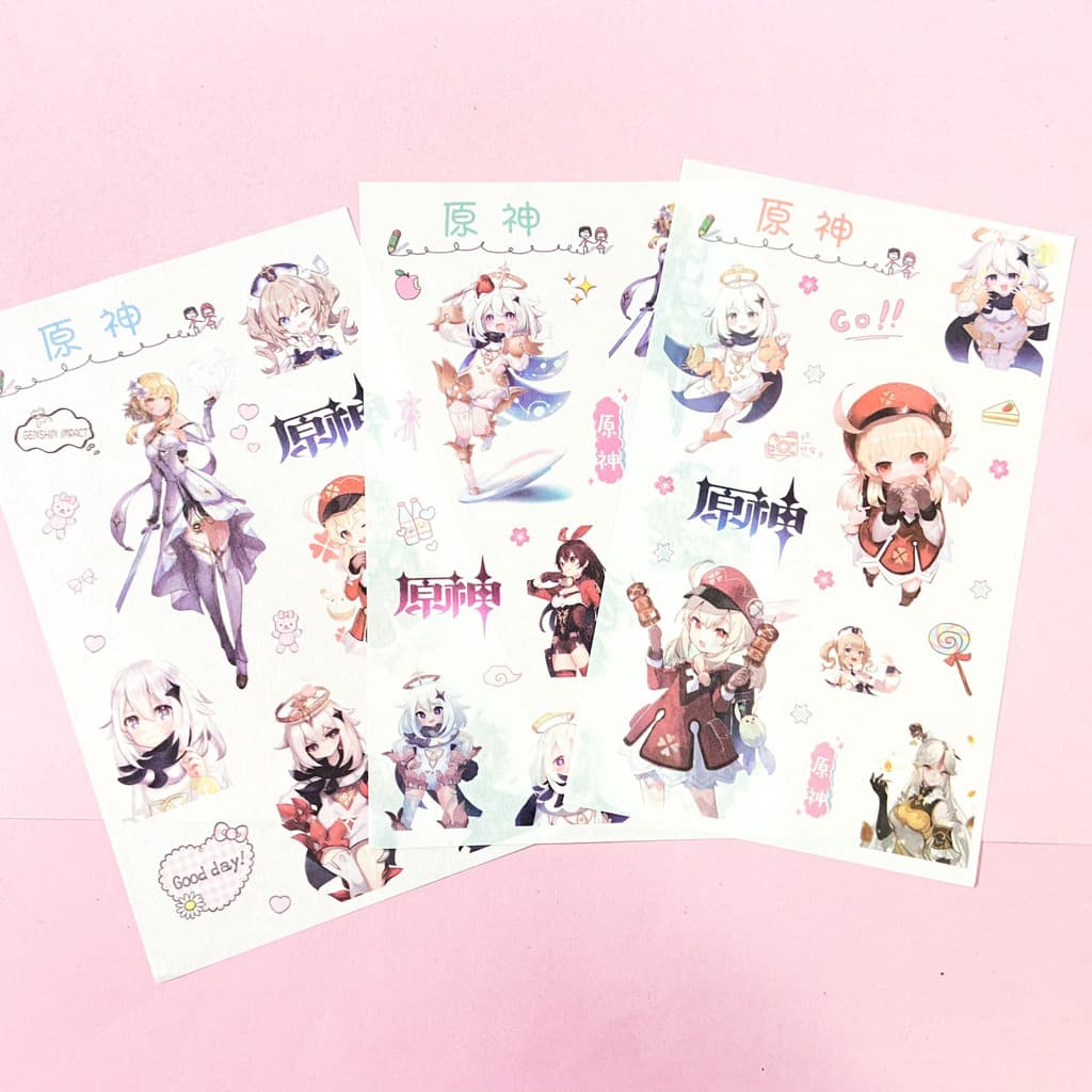 Ảnh dán sticker in hình GENSHIN IMPACT game anime chibi trang trí xinh xắn