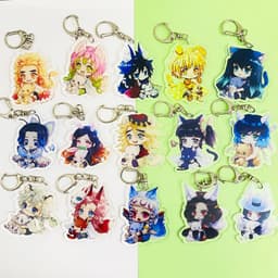 (mua 1 tặng 1) ( Mica ) Móc khóa KIMETSU NO YAIBA THANH GƯƠM DIỆT QUỶ ver TAI THÚ dễ thương anime chibi 1