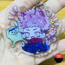 (mua 1 tặng 1) (Mica trong acrylic) Móc khóa JUJUTSU KAISEN ver TAI THÚ PET anime chibi Chú Thuật Hồi Chiến 7