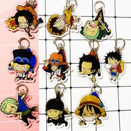 (Mua 1 tặng 1) Móc khóa mica One Piece Đảo Hải Tặc ver TREO NGƯỜI Luffy Ace hình in 2 mặt 1