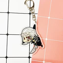 (mua 1 tặng 1) ( Mica trong acrylic trụ cột ) Móc khóa Kimetsu no Yaiba Thanh gươm diệt quỷ ver treo người 7