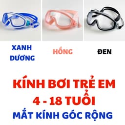 Kính bơi trẻ em không gọng + kèm nút bịt tai góc siêu rộng 230º có viền 1.5cm ngăn nước vào mắt cao su silicon 1