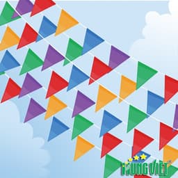 Cờ dây trang trí tam giác nhiều màu 1