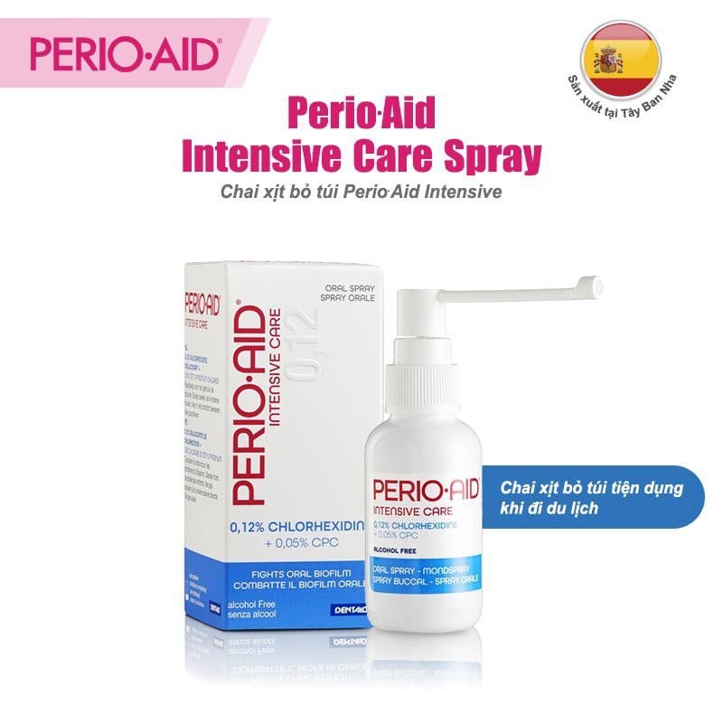 Viêm Nướu Chai xịt Perio-Aid Intensive Care 50ml ngăn ngừa mảng bám, nha chu, viêm nướu chân răng ...