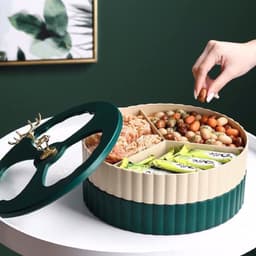 Khay mứt tết sừng hươu mạ vàng siêu sang - Khay đựng bánh kẹo 2 tầng mẫu mới nhất 2