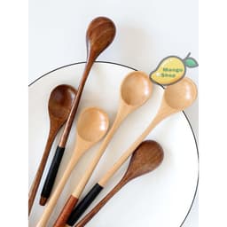 Thìa gỗ cán dài cuốn dây 20*3cm loại đẹp ( thìa muỗng mật ong mứt phong cách Nhật Bản ) 4