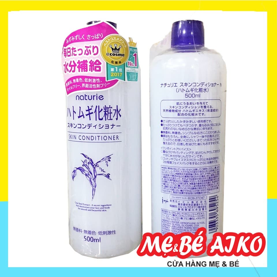 Nước Hoa Hồng - Lotion Dưỡng Da Naturie Hatomugi Skin Conditioner 500ml
