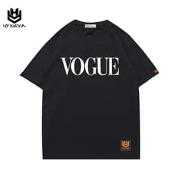 Áo thun tay ngắn HY KOREA nam nữ form rộng unisex in hình VOGUE 329 Vải cotton 75% co giãn 4 chiều00 1