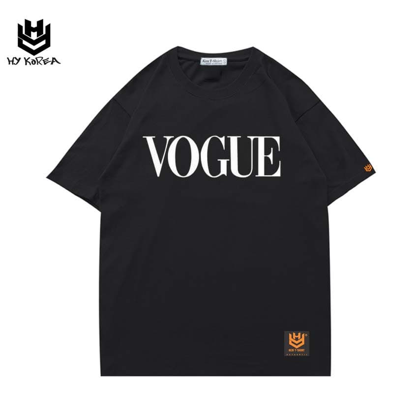 Áo thun tay ngắn HY KOREA nam nữ form rộng unisex in hình VOGUE 329 Vải cotton 75% co giãn 4 chiều00