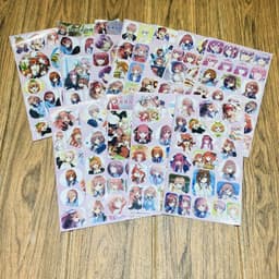 (12 tấm) Ảnh dán sticker Gotoubun no Hanayome Nhà có năm nàng dâu in hình anime chibi dễ thương 2