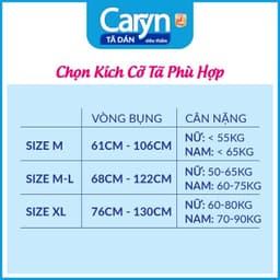 [COMBO 3 GÓI] Tã dán Người Lớn Caryn đủ size M/L/XL 20- Thấm hút tốt, khử mùi, chính hãng 7