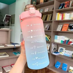 Bình Đựng Nước Nhựa An Toàn 2L Dễ Thương Có Vạch Báo Giờ Uống Nước 8