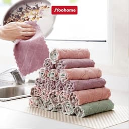 COMBO 10 Khăn lau nhà bếp JYoohome 2 mặt tiện lợi có thể tái sử dụng, Khăn lau chén bát đa năng 4