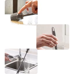 Bàn chải silicon vệ sinh ly cốc cán cầm dài 6