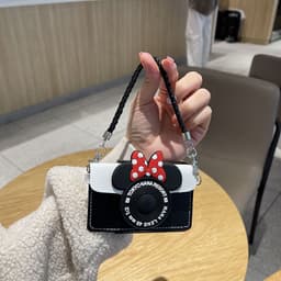 Ốp Samsung Z Flip 3 - ZFlip 3 - ZFlip3 - Flip3 5G dạng ví giả camera hình mickey kèm 2 dây đeo cá tính dễ thương 3