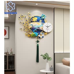 Đồng Hồ Chim Công Treo Tường Trang Trí Nghệ Thuật Cao Cấp , Đồng Hồ Treo Tường Chim Công Trang Trí Nội Thất Sang Trọng 3
