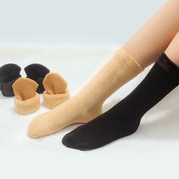Set 5 Đôi Tất lót lông cổ cao Nam, Nữ siêu ấm siêu giữ nhiệt tránh rét tn2 { u410 } 2