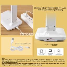 Đèn học để bàn TLDL EBL cao cấp có loại Tích điện Đèn bàn LED đọc sách Làm việc bảo vệ mắt sạc pin Không dây chân USB 6