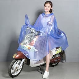 Áo mưa chấm bi có kính che mặt - Áo mưa đi xe 3