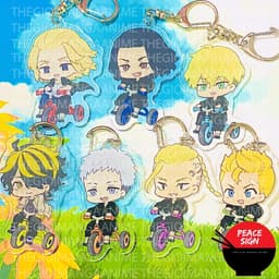 (mua 1 tặng 1) ( Mica ) Móc khóa in hình TOKYO REVENGERS Kịch Trường Của Takemichi ver XE ĐẠP anime chibi xinh xắn 1