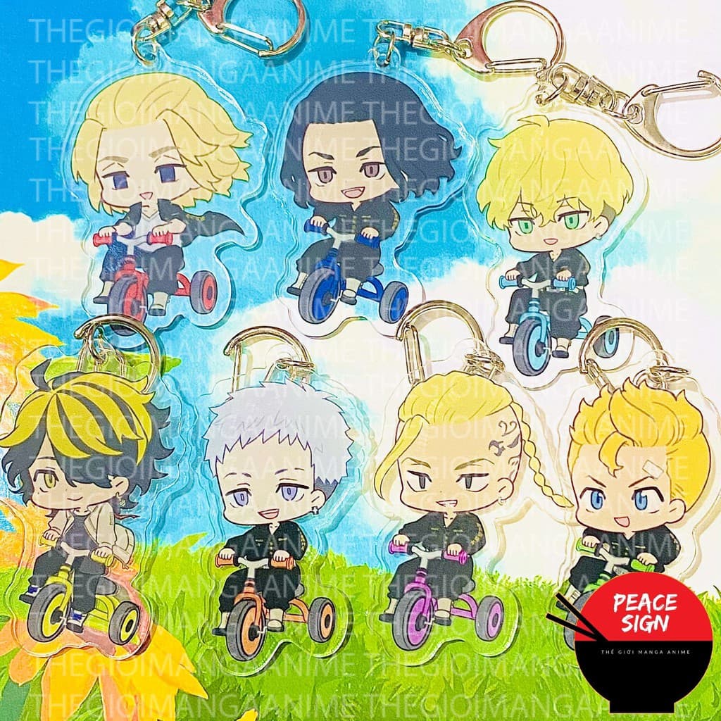 (mua 1 tặng 1) ( Mica ) Móc khóa in hình TOKYO REVENGERS Kịch Trường Của Takemichi ver XE ĐẠP anime chibi xinh xắn