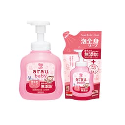 Combo Bọt Tắm Gội, Sữa tắm cho bé Arau Baby Chai 450ml + Túi 400 ml 9