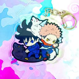 (mua 1 tặng 1) ( Mica trong acrylic ) Móc khóa JUJUTSU KAISEN Chú Thuật Hồi Chiến ver VIỀN ĐEN anime chibi xinh xắn 5