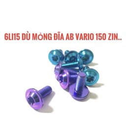 COMBO 5 Ốc Titan 6li15 DÙ MỎNG dẹp gắn ĐĨA trước Vario , AB và dàn áo xe máy siêu đẹp 8