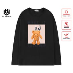 Áo Thun Tay Dài HY KOREA Form Rộng Unisex, Gấu Possible 214. 2