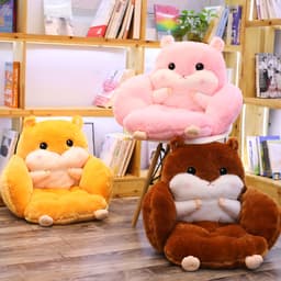 [NỆM] Đệm Nệm lót ghế Gấu bông tựa lưng ngồi bệt hình chuột hamster Quà tặng cho bạn gái, mẹ và bé, dân văn phòng 9