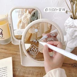 Gương Trang Điểm Để Bàn Lúa Mạch Tròn Xoay 360 Độ,Gương Lúa Mạch mini xinh xắnGương để bàn siêu cute 4