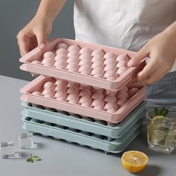 Khay làm đá viên tròn khuôn thạch bi nhựa tròn làm hoa quả 33 viên an toàn sức khỏe GIA DỤNG VĨNH NGÂN 3
