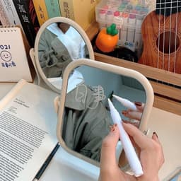 Gương Trang Điểm Để Bàn Lúa Mạch Tròn Xoay 360 Độ,Gương Lúa Mạch mini xinh xắnGương để bàn siêu cute 8