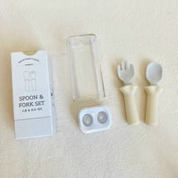 Sét thìa dĩa silicon Bluemama cho bé ăn dặm nội địa Hàn Quốc 1
