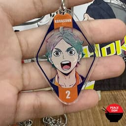 (Mua 1 tặng 1) Móc khóa thành viên KARASUNO HAIKYUU!! VUA BÓNG CHUYỀN anime chibi mica trong acrylic xinh xắn độc đáo 6