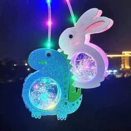 Lồng đèn trung thu hình thỏ hồng phát sáng mẫu mới hottrend tích hợp sẵn p.in 2
