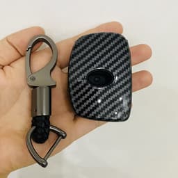 Ốp chìa khóa xe Creta, Stargazer, Elantra 2022 2023 2024 2025 - chìa 4 nút mẫu carbon đẹp 4