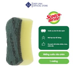 Cước Cọ Rửa Siêu Sạch Có Mút Chữ Nhật Scotch-Brite 3M (71x95mm) – 3X Sạch Hơn, Bền Hơn 1
