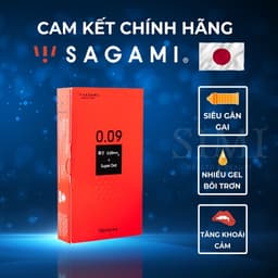 Bao cao su Sagami Super Dot 009mm, bao dày 0.09mm, thiết kế nhiều gai , kéo dài thời gian, Hộp 10c 7