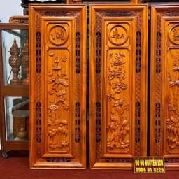 Bộ tranh gỗ treo tường tranh tứ quý gỗ hương ,sơn pu cao cấp ,bền đep kích thước 37*107,dày 4cm 4