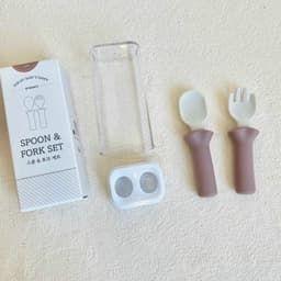 Sét thìa dĩa silicon Bluemama cho bé ăn dặm nội địa Hàn Quốc 3
